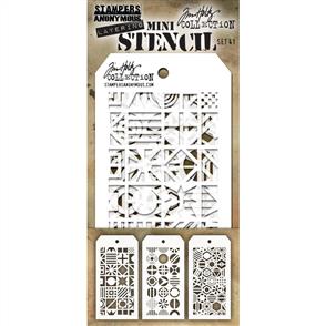 Stampers Anonymous Tim Holtz Mini Layered Stencil Set 3/Pkg - Stampers Anon