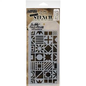 Stampers Anonymous Tim Holtz Layered Stencil 4.125"X8.5" - Patchwork Cube