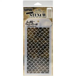 Stampers Anonymous Tim Holtz Layered Stencil 4.125"X8.5" - Scales -Layered