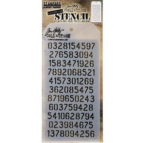 Stampers Anonymous Tim Holtz Layered Stencil 4.125"X8.5" - Digits -Layered