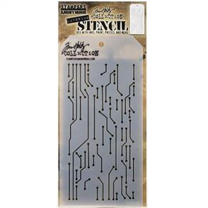 Stampers Anonymous Tim Holtz Layered Stencil 4.125"X8.5" - Circuit -Layered