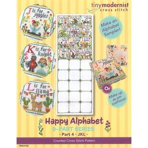 Tiny Modernist Cross Stitch Pattern - Happy Alphabet Part 4: J K L