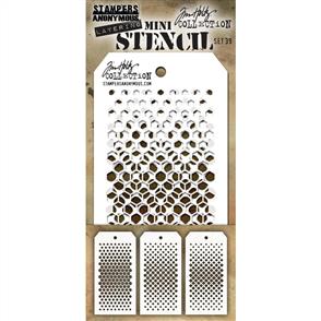 Stampers Anonymous Tim Holtz 3/pk Mini Layering Stencils - Set 39