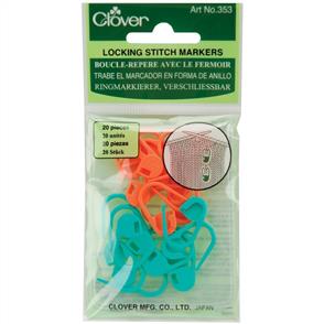 Clover Locking Stitch Markers 20/Pkg