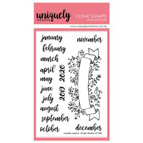 Uniquely Creative - Scripty Months Stamp