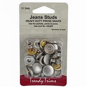Trendy Trims  Jeans Studs Press Snaps 10sets/Pkg