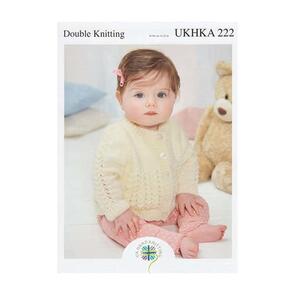 UKHKA  Pattern 222 - Cardigan, Waistcoat and Sweater in Double Knitting
