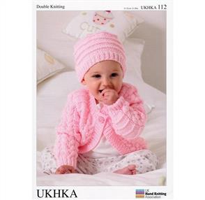 UKHKA Pattern 112 - Baby Cardigans, Hat and Blanket