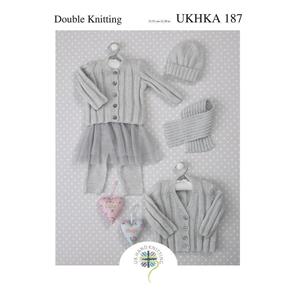 UKHKA Pattern 187 - Cardigans, Scarf and Hat