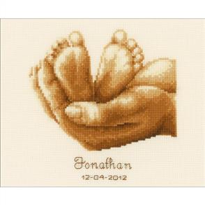 Vervaco Little Feet Birth Record - Cross Stitch Kit