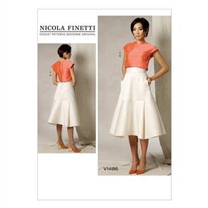 Vogue Pattern Misses' Crop Top and Flared Yoke Skirt V1486