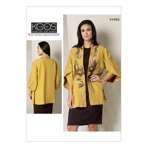 Vogue Pattern 1493 Misses' Tulip Banded-Sleeve Kimono Jacket V1493