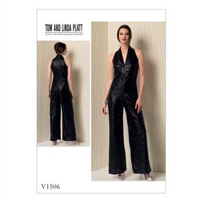 Vogue Pattern 1506 Misses' Sleeveless Wide-Leg Jumpsuit V1506