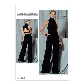 Vogue Pattern Misses' Open-Back, Belted Jumpsuit V1524