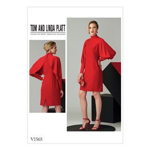 Vogue Pattern Misses' High Neck Dress with Full Sleeves V1565