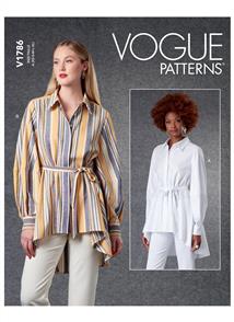 Vogue Pattern 1786 Misses' Shirts & Belt V1786