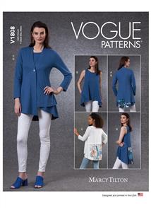 Vogue Pattern 1808 Misses' Cardigan & Tunics V1808