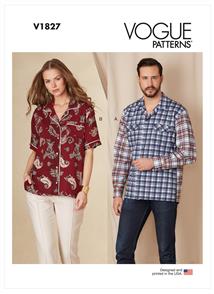 Vogue Pattern 1827 Unisex Shirts V1827