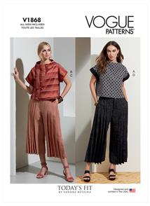 Vogue Pattern 1868 Misses' Top and Pants V1868