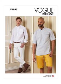 Vogue Pattern 1895 Men's Shirts, Shorts and Pants V1895
