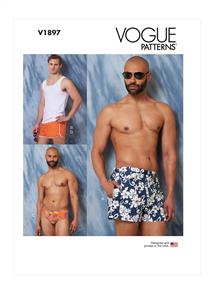 Vogue Pattern 1897 Men's Swimsuits and Tank Top V1897