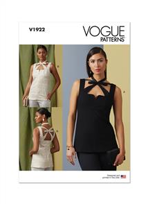 Vogue Pattern Misses' Sleeveless Top V1922