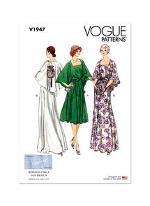 Vogue Misses' Evening Dress Vintage 1970's