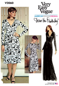 Vogue Patterns 1970s Misses' Reversible Front and Back Wrap Dress V2060