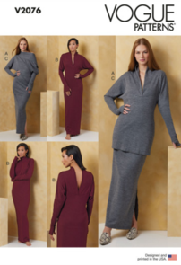 Vogue Patterns Misses' Knit Dress and Top Worn Front & Back and Skirt V2076