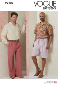 Vogue Patterns Men's Shirt with Sleeve Variations, Shorts, Pants and Belt V2120