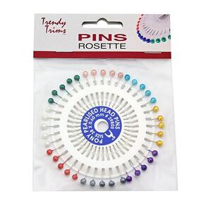 Trendy Trims  Wheel of Pearlised Head Pins (Size 38 x 0.6mm)