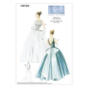 Vogue Pattern 8729 Misses' Dress and Underskirt V8729