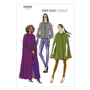 Vogue Pattern 8959 Misses' Cape V8959