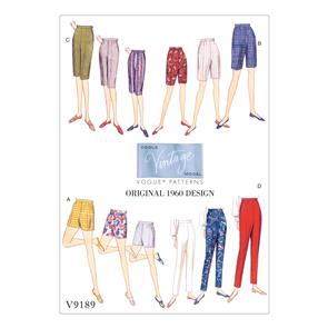 Vogue Pattern Misses' Shorts and Tapered Pants V9189