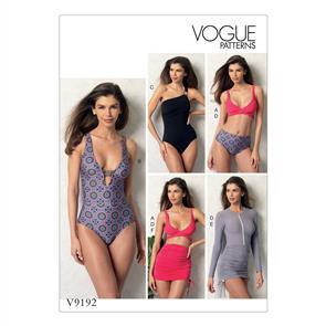 Vogue Pattern Misses' Wrap-Top Bikini, One-Piece Swimsuits, and Cover-Ups V9192