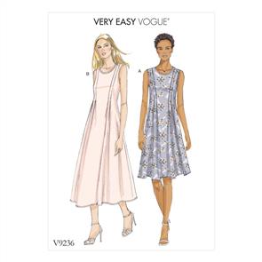 Vogue Pattern Misses' Released-Pleat Fit-and-Flare Dresses V9236