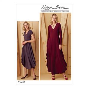 Vogue Pattern 9268 Misses' Knit, V-Neck, Draped Dresses V9268