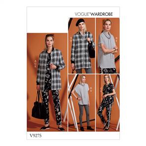 Vogue Pattern 9275 Misses' Lined Zip Jacket, Knit Tunic, Leggings, and Pants V9275