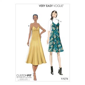 Vogue Pattern Misses' Slip-Style Dress with Back Zipper V9278