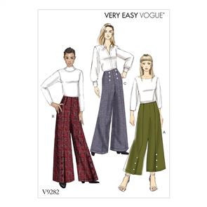 Vogue Pattern 9282 Misses' High-Waisted Pants with Button Detail V9282