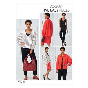 Vogue Pattern 9286 Misses' Tops, Straight Skirt, and Pants V9286