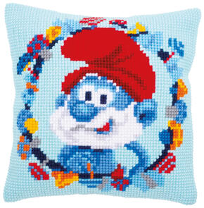 Vervaco  Cross Stitch Cushion Kit - The Smurfs Papa