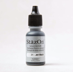 TSUKINEKO StazOn Solvent Ink Refill .5oz - Jet Black