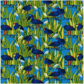 Nutex Kiwiana Fabric - Wetlands - Blue