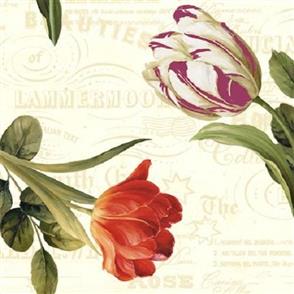 Wilmington Prints  Garden View - Tulips Cream