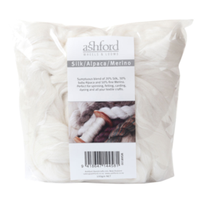 Ashford White Silk/Alpaca/Merino Blend  - 100 gm Bag