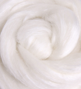 Ashford White Silk/Merino blend - 19 micron - 100gm Bag