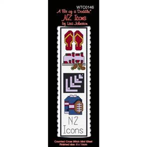 MISC  Lisa Johnston Bookmark Cross Stitch Kit: NZ Icons