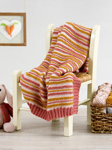 West Yorkshire Spinners Bo Peep DK - Bambi Striped Blanket - Knitting Pattern