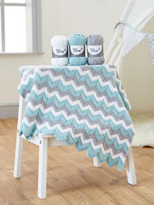 West Yorkshire Spinners Zig Zag Knitted Blanket - Knitting Pattern / Kit